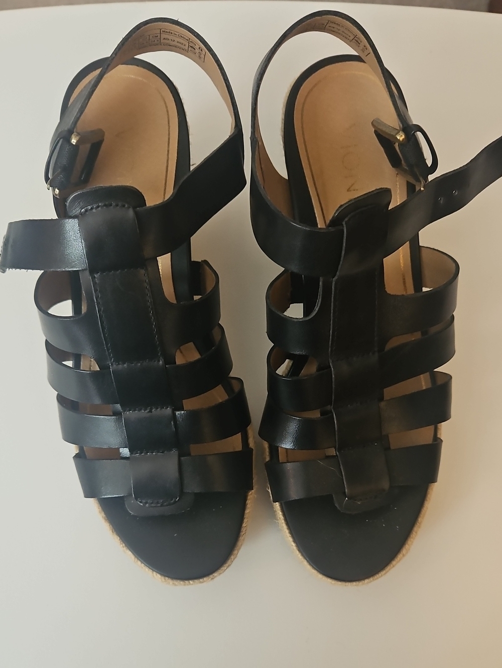 Vionic Black Leather Multi-Strap Slingback Sandals